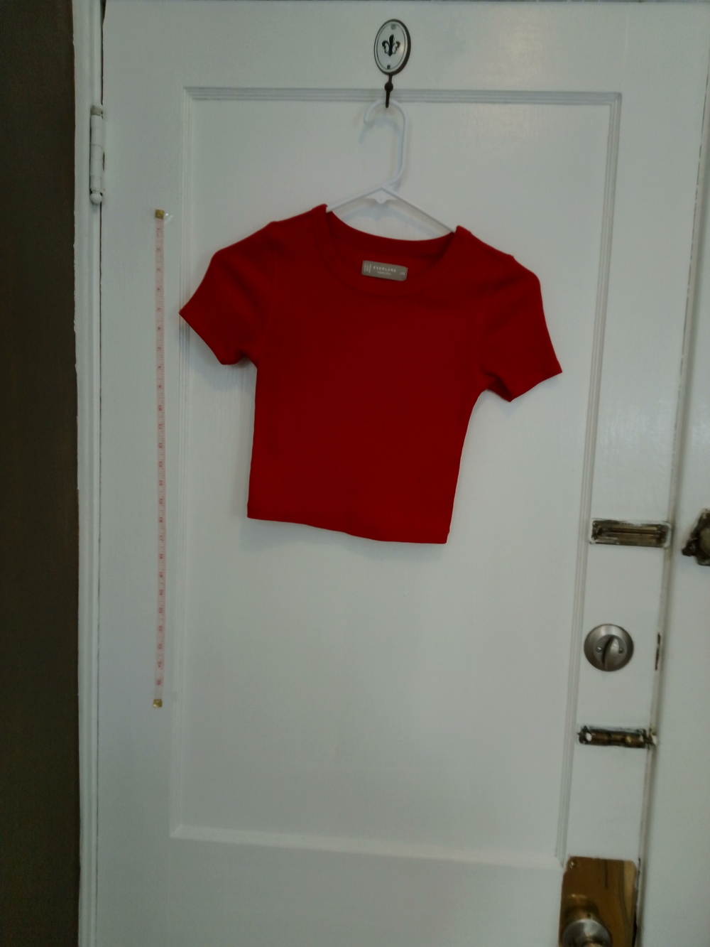 Everlane Women Red Short Sleeve Crop Top XXS